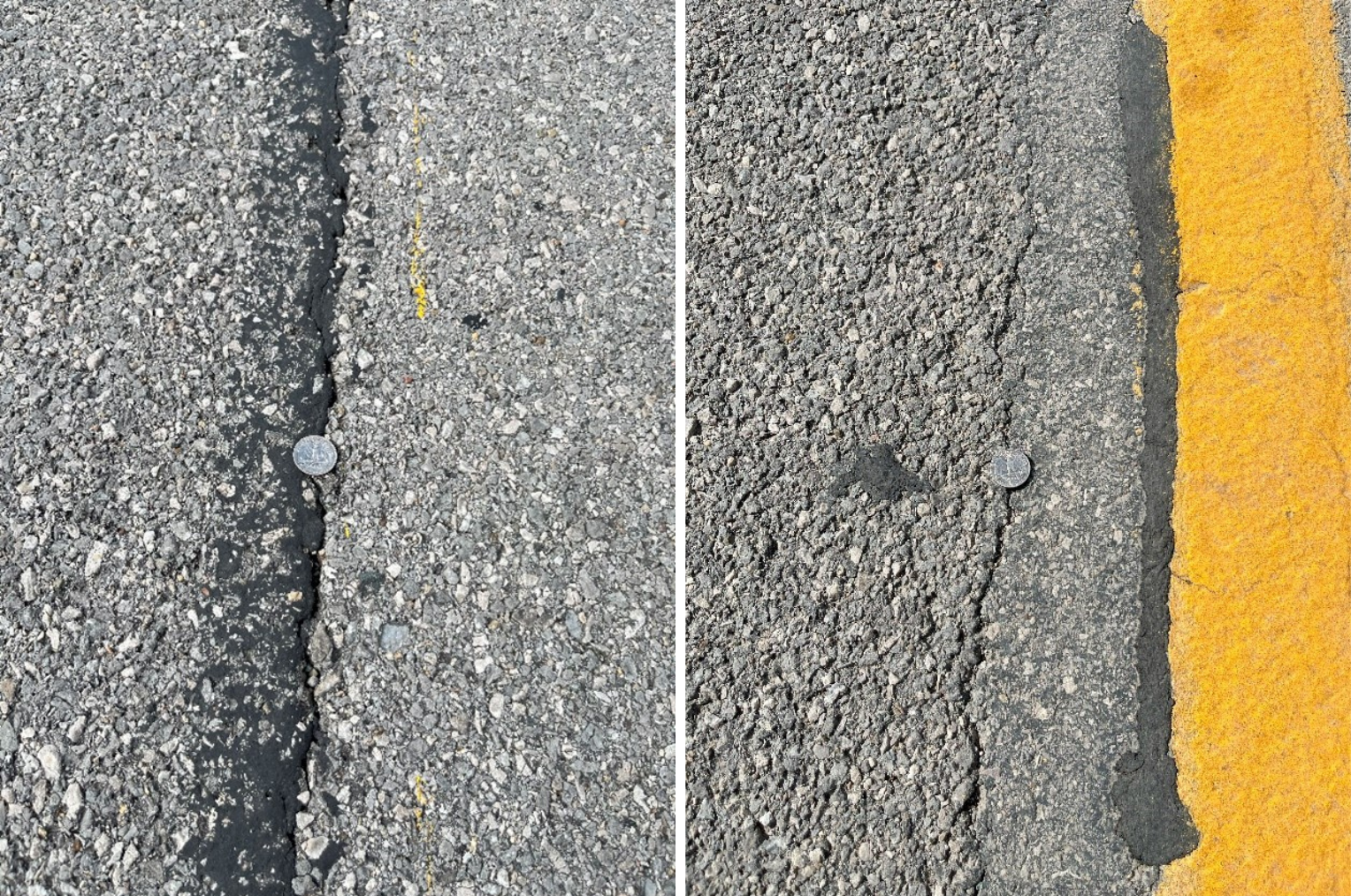 Void reducing asphalt membrane centerline joint of a road