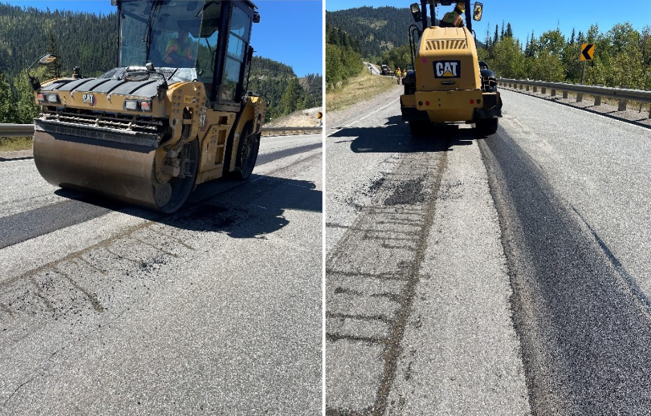 Roller operation for the slot paving