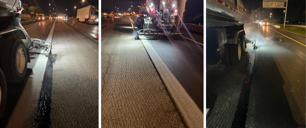 I-70 reconstruction is part of ODOT’s “Downtown Ramp Up” project in Columbus, meant to address the biggest safety and congestion problems along the I-70/71 downtown corridor (full project scope). VRAM was applied to protect the inside and outside travel lane joints.