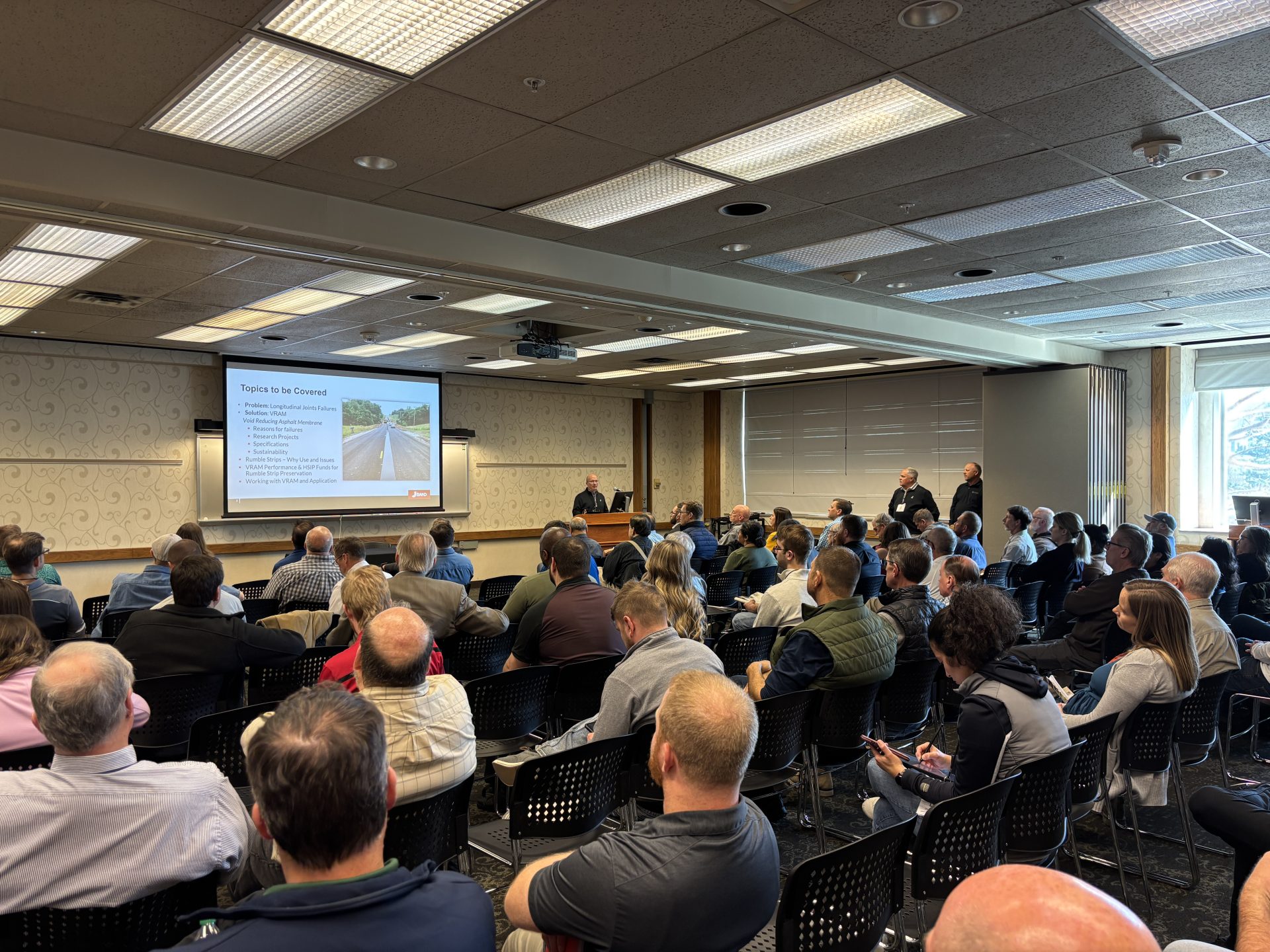 Room of people participating in a PDH credit event at Purdue Road School